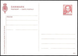 Denmark Danmark Dänemark Margrethe Postal Stationery Card 224 Postcard Mi.no. P281 Mint MNH Neuf Postfrisch ** - Postwaardestukken