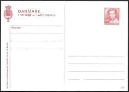 Denmark Danmark Dänemark Margrethe Postal Stationery Card 224 Postcard Mi.no. P281 Mint MNH Neuf Postfrisch ** - Ganzsachen