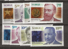 2001 MNH Norway Mi 1401-08 (singles) Postfris** - Nuevos