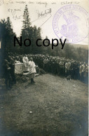 CARTE PHOTO FRANCAISE - UNE MESSE EN PLEIN AIR A LE HOHNECK DE STOSSWIHR PRES DE METZERAL VOSGES - GUERRE 1914 1918 - War 1914-18