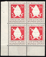 BRD Bund 199 Postfrisch 4er Block Vom Eckrand #NG437 - Otros & Sin Clasificación