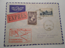 France Poste Aerienne , Lettre Expres Du Bourget Port Aerien 1938 Pour Geneve - 1927-1959 Brieven & Documenten