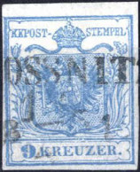 O 1850, 9 Kr. Blau In Type I, P73, VP 1 Aus Z III, Bst. 145, Abstand Zw. "9 Und K" 0,7mm, Index 2.5, Gestempelt, Befund  - Otros & Sin Clasificación