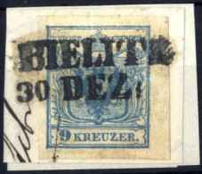 Piece 1850, Briefstück Frankiert Mit 9 Kr. Blau In Type IIa, Entwertet "BIELITZ 30 DEZ", ANK 5a - Altri & Non Classificati