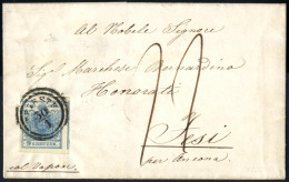 Cover 1852, Schiffsbrief Von Triest Vom 30.1. über Ancona Nach Jesi (Kirchenstaat) Frankiert Mit 9 Kr. Blau Handpapier,  - Sonstige & Ohne Zuordnung