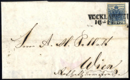 Cover 1853, Brief Von Vöcklabruck (RL Müller 30 Punkte) Am 16.2. Nach Wien Frankiert Mit Wiederverwendeter Ungebrauchter - Altri & Non Classificati