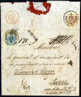 Cover 1853, Eingeschriebener Brief Von Festungofen Am 11.4. Nach Rom (Kirchenstaat) Frankiert Mit 9 Kreuzer Blau Und Rüc - Altri & Non Classificati