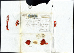 Cover 1854, Eingeschriebener Brief Von Zara Am 23.7. Nach Mantova (Lombardo-Veneto) Frankiert Mit Drei 9 Kr. Blau Und Rü - Otros & Sin Clasificación