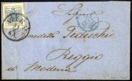 Cover 1857, Brief Von Wien Am 31.8. Nach Reggio Di Modena Frankiert Mit 9 Kr. Blau Maschinenpapier, ANK 5 MP - Sonstige & Ohne Zuordnung