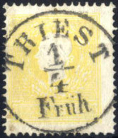 O 1859, 2 Kr. Gelb In Type II, Entwertet "Triest 1/4 Früh, ANK 10 IIa - Sonstige & Ohne Zuordnung