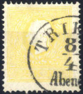 O 1859, 2 Kr. Gelb In Type II, Entwertet "Triest 8/4 Abend", ANK 10 IIa - Sonstige & Ohne Zuordnung