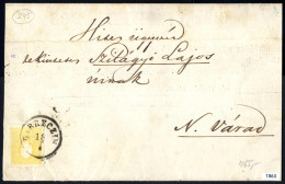 Cover 1860, Drucksache Von Debreczin Am 18.1. Nach N. Varad Frankiert Mit 2 Kr. Gelb Type II, Nagelkopf, ANK 10 II - Sonstige & Ohne Zuordnung