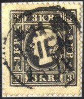 O 1858, 3 Kr. Schwarz In Type II, Gestempelt "Wien 15.IX", Mi. 11 II - Sonstige & Ohne Zuordnung