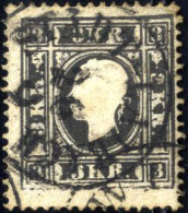 O 1858, 3 Kr. Schwarz Type I, Mit Abstempelung "Stadt Laibach 26/9", ANK 11 I Ay - Sonstige & Ohne Zuordnung