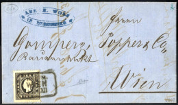 Cover 1859, Ortsbrief Von Wien Am 11.12. Frankiert Mit 3 Kr. Schwarz Type II, Ex Provera, ANK 11 II - Andere & Zonder Classificatie