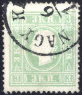 O 1858, 3 Kreuzer Bläulichgrün In Type II Auf Kartonpapier 0,12mm, Gestempelt, Pracht, Befund Goller, ANK 12 IIb / 290,- - Altri & Non Classificati