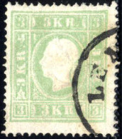 O 1859, 3 Kr. Blaugrün Type II, Entwertet, ANK 12b - Altri & Non Classificati