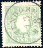 O 1859, 3 Kr. Bläulichgrün Type II, Sehr Gut Gezähnt Und Zentriert, Mit Idealstempel "KAUTENDORF, 13/8" (Mü. 1209 A, 30  - Other & Unclassified
