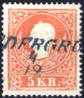 O 1858, 5 Kr. Rot In Type II, Blau Gestempelt "Niedergrund 4/12", Mi. 13 - Altri & Non Classificati