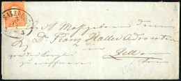 O/cover 1858, 5 Kreuzer Rot Type I Auf Brief Von Salzburg Den 3.11. Und Marke Von Feldkirch Am 2.11. (vermutlich 2. Und  - Other & Unclassified