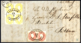 Cover 1860, Nicht Kompletter Eingeschriebener Brief Von Villach Am 14.9. Nach Pettau Frankiert Mit Zwei 5 Kr. Rot Und Rü - Other & Unclassified