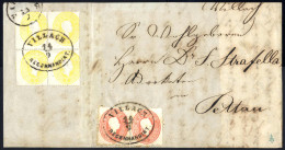 Cover 1860, Nicht Kompletter Eingeschriebener Brief Von Villach Am 14.9. Nach Pettau Frankiert Mit Zwei 5 Kr. Rot Und Rü - Sonstige & Ohne Zuordnung