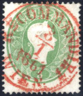 O 1860, 3 Kr. Grün, Mit Rotstempel "WIEN Rec. 8.1.61" Entwertet, Erste Woche!, ANK 19a - Sonstige & Ohne Zuordnung