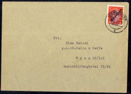 Cover 1945, I Wiener Aushilfsausgabe, 8 Pf Orangerot Auf Brief Von Wien-Mauer Nach Wien XV, Violetter Klecks (Sturzeis 1 - Sonstige & Ohne Zuordnung