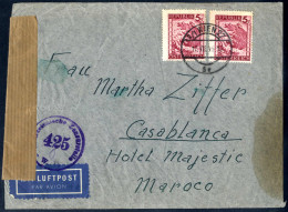 Cover 1946, Luftpostbrief Von Wien 27 Am 17.7. Nach Casablanca (Marokko) Frankiert Vorder- Und Rückseitig Mit Landschaft - Autres & Non Classés