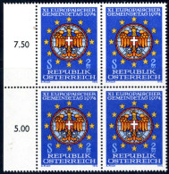 Delcampe - ** 1974, Gemeindetag Nicht Verausgabt, Postfrischer Randviererblock, ANK (15) / 3.200,- - Autres & Non Classés