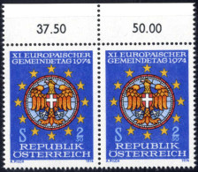 ** 1974, Gemeindetag Nicht Verausgabt, Postfrisches Oberrandpaar, ANK (15) / 1.600,- - Autres & Non Classés