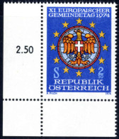 ** 1974, Gemeindetag Nicht Verausgabt, Postfrisches Unteres Linkes Eckrandstück, ANK (15) / 800,- - Autres & Non Classés