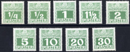 ** 1908, Portomarken, Postfrische Serie Der Neun Werte Auf Kreidepapier, Attest Goller, ANK + Mi. 6xa-14xa / 300.- - Oostenrijkse Levant