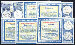 O 1960/68 Ca., Sieben Internationale Antwortscheine Zu 3,5 Sch.und 4 Sch., Darunter Auch Drei Stück Mit Handschriftlich  - Sonstige & Ohne Zuordnung