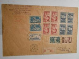 France , Lettre Recommandee  De Paris 1938 Superbe Affrançhissement Par Avion - Briefe U. Dokumente