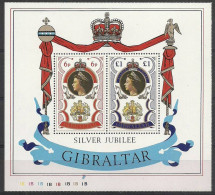 Gibraltar 1977 Mi Block 3IB MNH  (ZE1 GIBbl3IB) - Royalties, Royals
