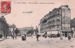 Saint Denis  -  Boulevard De Chateaudun  - Place De L'Eglise - Ballon - Dirigeable  - CPA °J - Saint Denis