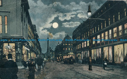 R029935 Old Postcard. Street View By Moonlight. Valentine - World