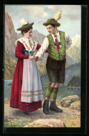Künstler-AK Frau Und Mann In Bayerischer Tracht  - Kostums