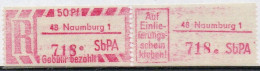 DDR Einschreibemarke Naumburg SbPA Postfrisch, EM2B-48-1eII RU (b) Zh (Mi 2C) - R-Zettel