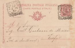 Italy. A211. San Severo. 1896 . Annullo Tondo Riquadrato SAN SEVERO (FOGGIA), Su Cartolina Postale - Marcofilie