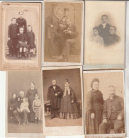 Lot N° 35 - 6 Photos Format CDV Famille Couple Homme Femme Enfants - Old (before 1900)