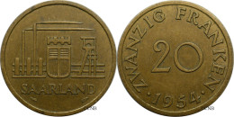 Sarre - Saarland - 20 Franken 1954 - TTB/XF45 - Mon6214 - 20 Franken