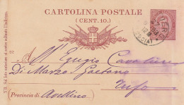 Italy. A211. San Severo. 1893 . Annullo Grande Cerchio SAN SEVERO (FOGGIA), Su Cartolina Postale (Cent. 10) - Marcophilie