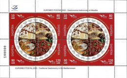 Albania Stamps 2020. Euromed Postal: Gastronomy In The Mediterranean. Sheet MNH - Albanië