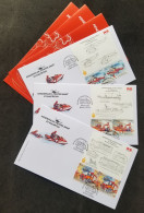 Malaysia Rescue Vehicle 2024 Helicopter Fire Engine Brigade Boat Ship Transport Firefighting Fireman (special FDC) - Maleisië (1964-...)