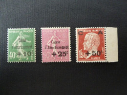Année 1929 - Au Profit De La Caisse D'Amortissement - N°253 à 255 - Unused Stamps