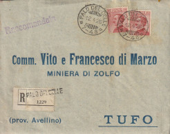 Italy. A211. Palo Del Colle. 1926 . Annullo Frazionario ( 7 - 48 ), Su Lettera Raccomandata, Completa Di Testo. BELLA. - Marcophilia