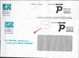 Routage PRESSE Dispensé De Timbrage Déposé à Arras Et Evreux 2003 Dépot Linéaire Et Dépot Circulaire Rouge - Sellado Mecánica (Otros)