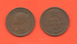 England Half Farthing 1843 UK Inghilterra Copper Coin Queen Victoria 1843  1/2 Farthing - A. 1/4 - 1/3 - 1/2 Farthing